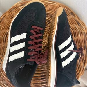 NEW in box Adidas Black and White Sneakers with Maroon Laces